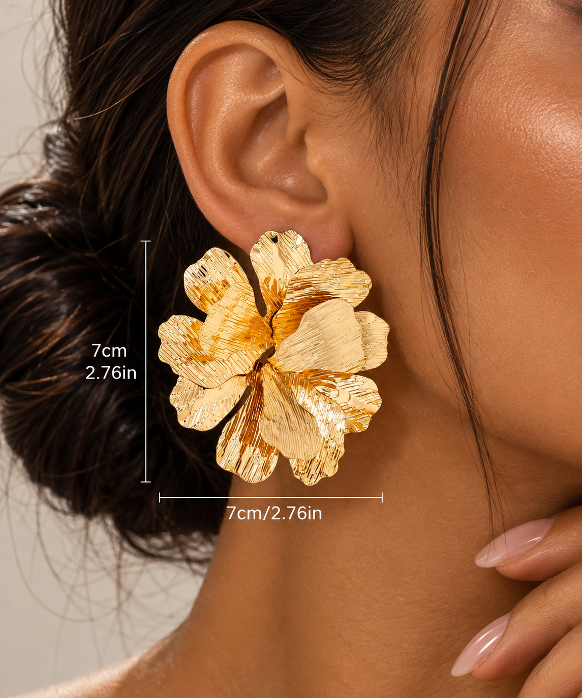 Boucles d'oreilles Iris dorées